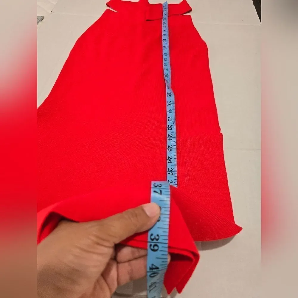 NWT Maeve By Anthropologie Knitted Red Skirt Size Small - Picture 7 of 13